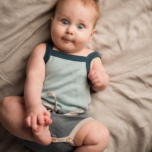 Nature Baby organic cotton romper, size 12 months